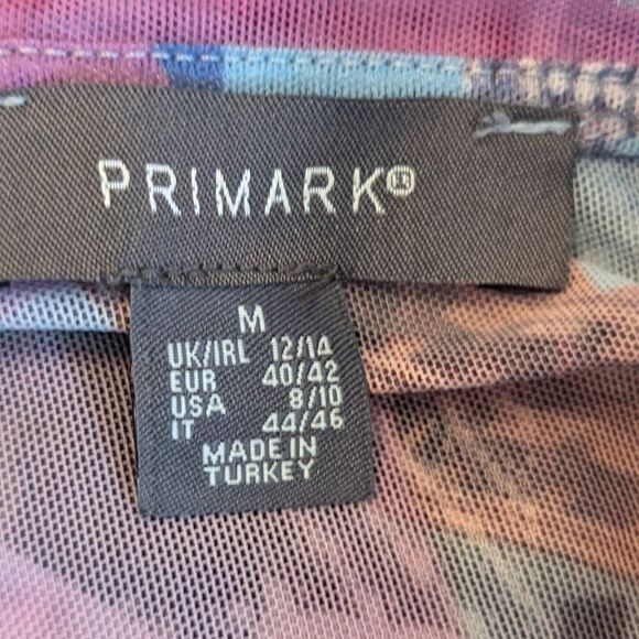 Primark Cropped Mesh Pink & Blue Hollywood Top Shirt - Picture 6 of 7